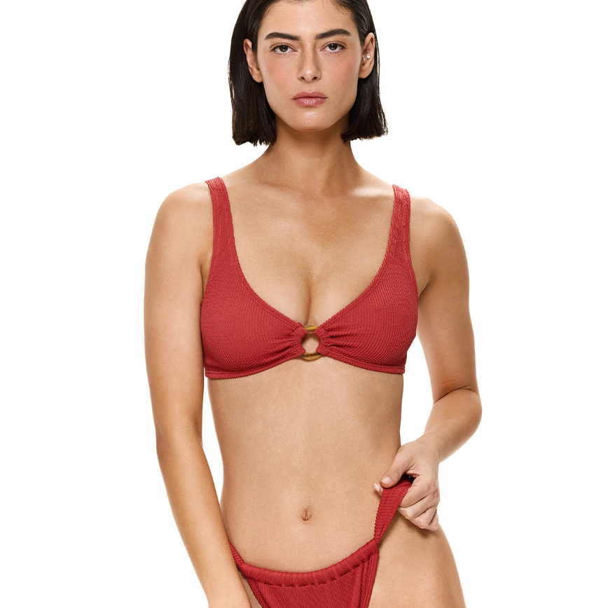 Paprika V neck Ring Top-Gottex-1000 Palms