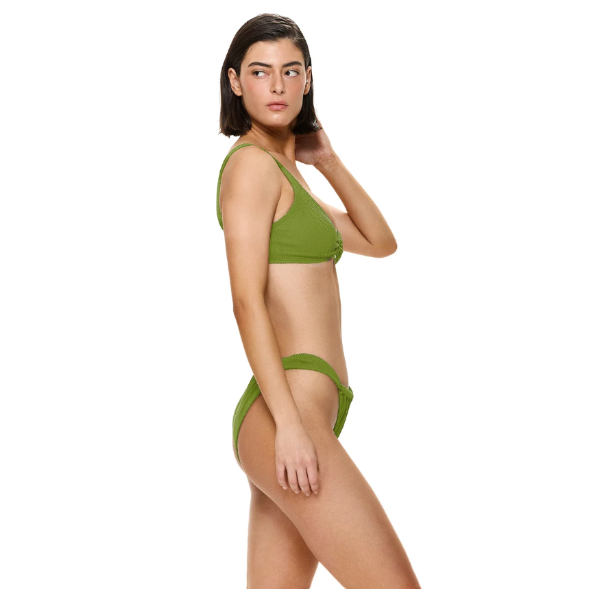 Olive V Neck Ring Top-Gottex-1000 Palms