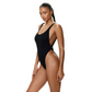 Black Open Back Ring One Piece-Gottex-1000 Palms