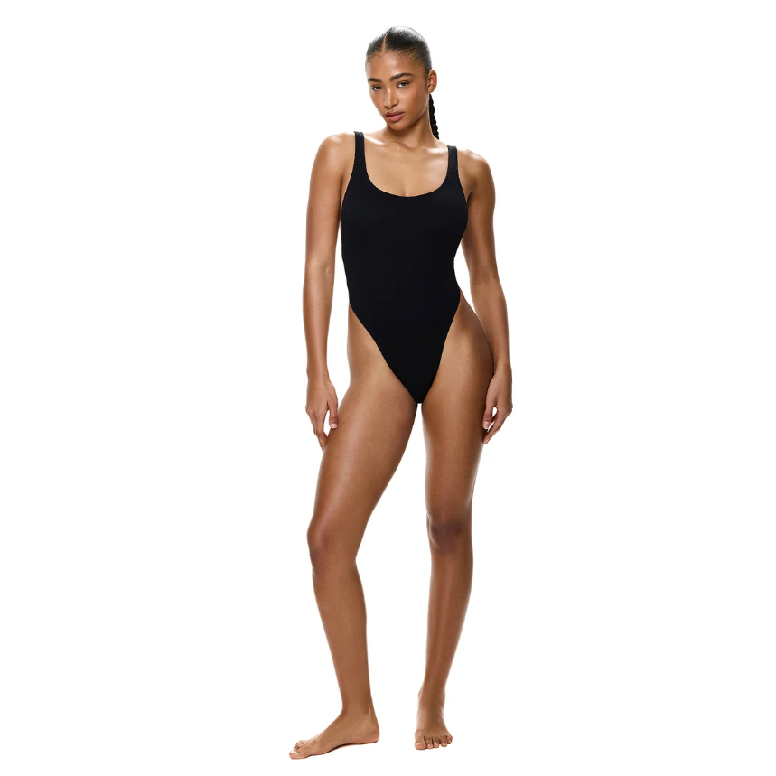 Black Open Back Ring One Piece-Gottex-1000 Palms