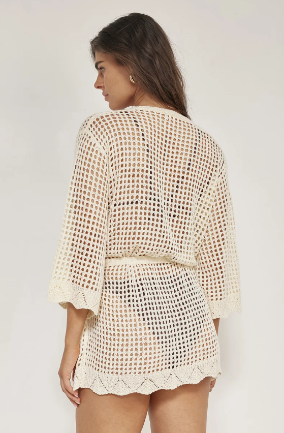 Maribelle Crochet Robe Cover- Up Cream