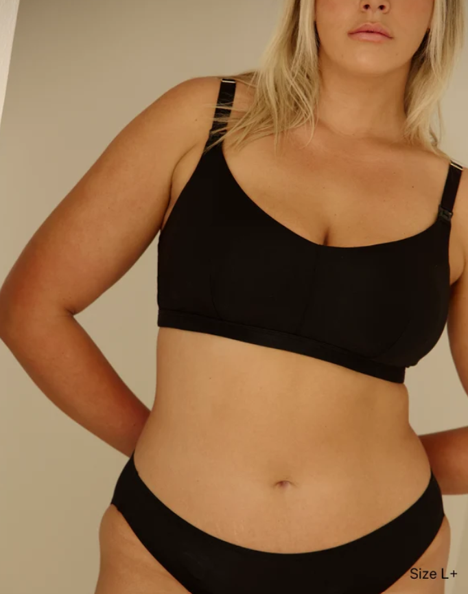 Lounge Nursing Bra Black-Embrace-1000 Palms