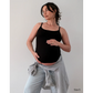 Soft Rib Nursing Tank Black-Embrace-1000 Palms