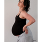Soft Rib Nursing Tank Black-Embrace-1000 Palms