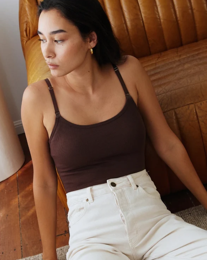Soft Rib Nursing Tank Cocoa-Embrace-1000 Palms