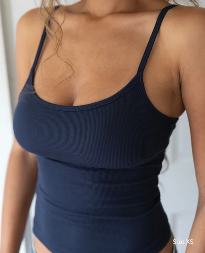 Ribbed Bra Top Navy