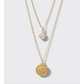 Gold Layered Necklace with round charm-Bizou-1000 Palms