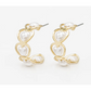 Gold earrings with heart shaped pearls-Bizou-1000 Palms
