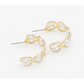 Gold earrings with heart shaped pearls-Bizou-1000 Palms