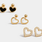 Heart Trio Gold earrings-Bizou-1000 Palms