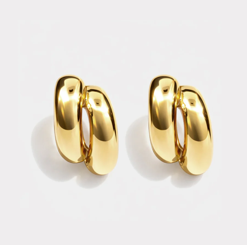 Golden Claw Earrings-Bizou-1000 Palms