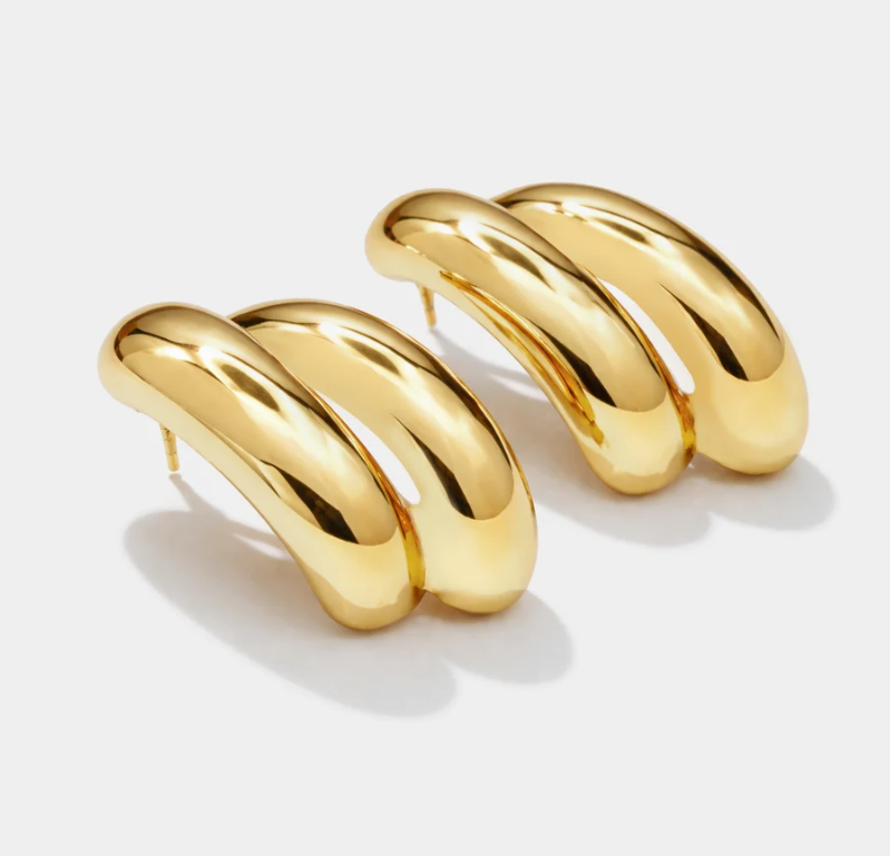 Golden Claw Earrings-Bizou-1000 Palms