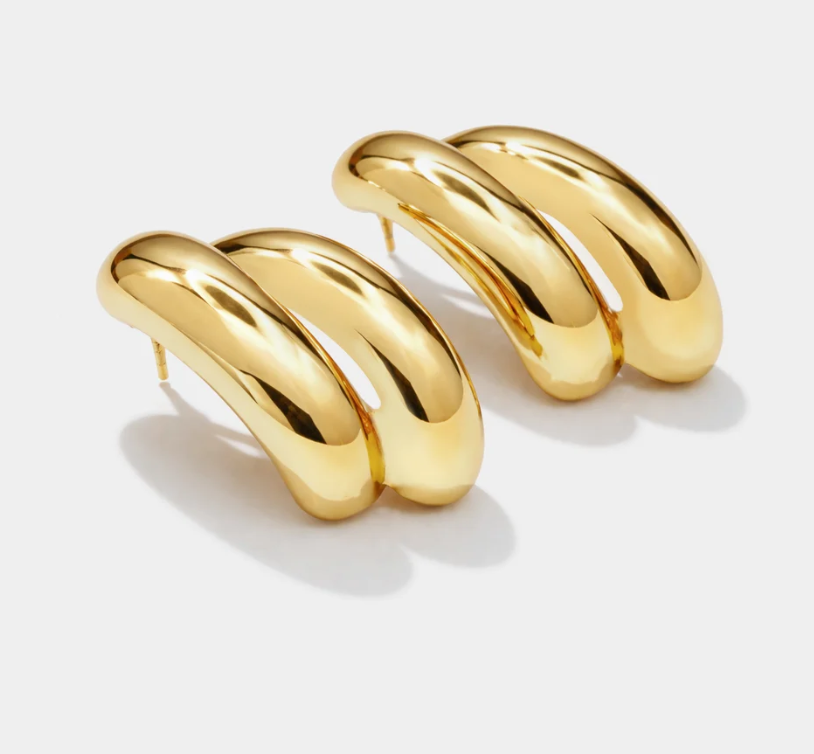 Golden Claw Earrings-Bizou-1000 Palms