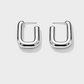 Rectangular Silver Hoops-Bizou-1000 Palms