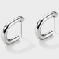 Rectangular Silver Hoops-Bizou-1000 Palms