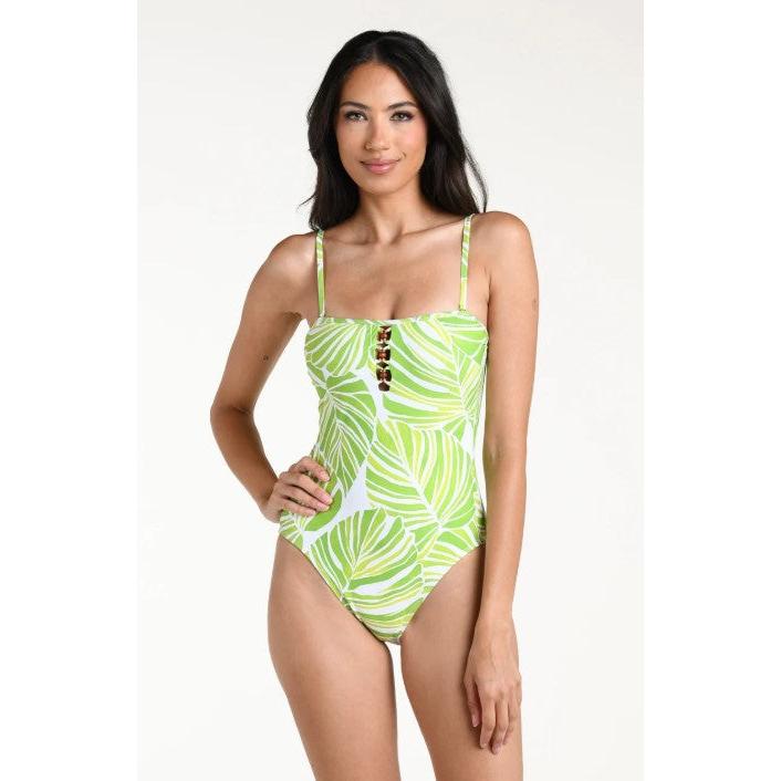Serene Palm Bandeau One Piece-La Blanca-1000 Palms