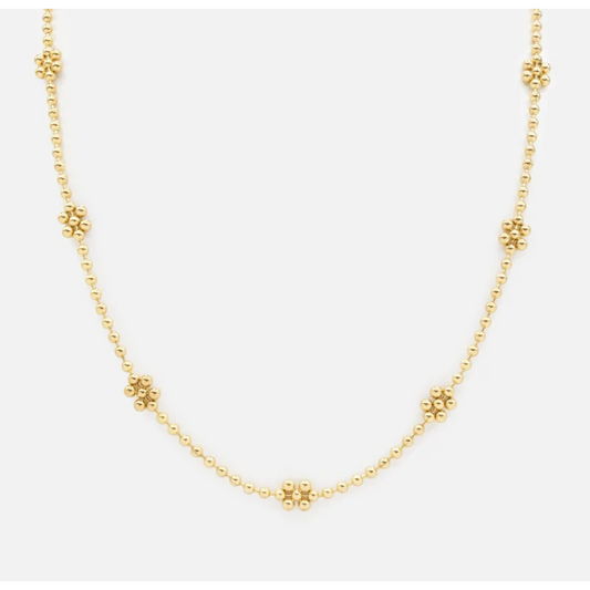 Small flower gold necklace-Bizou-1000 Palms