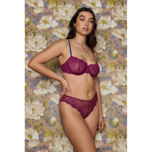 Odette Floral Lace Knicker-Dora Larsen-1000 Palms