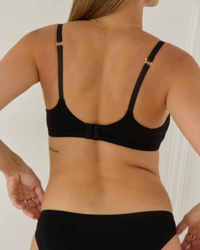 Lounge Nursing Bra Black-Embrace-1000 Palms