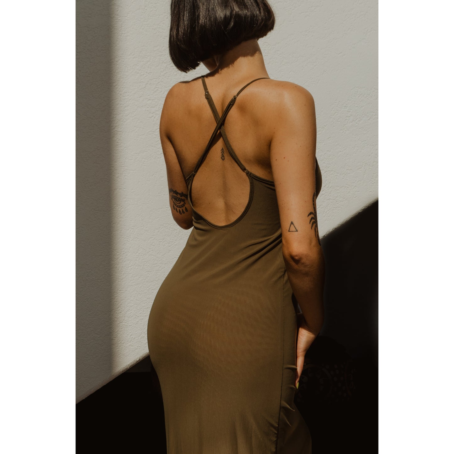 Maxi Slip Dress Set-Fluid-1000 Palms