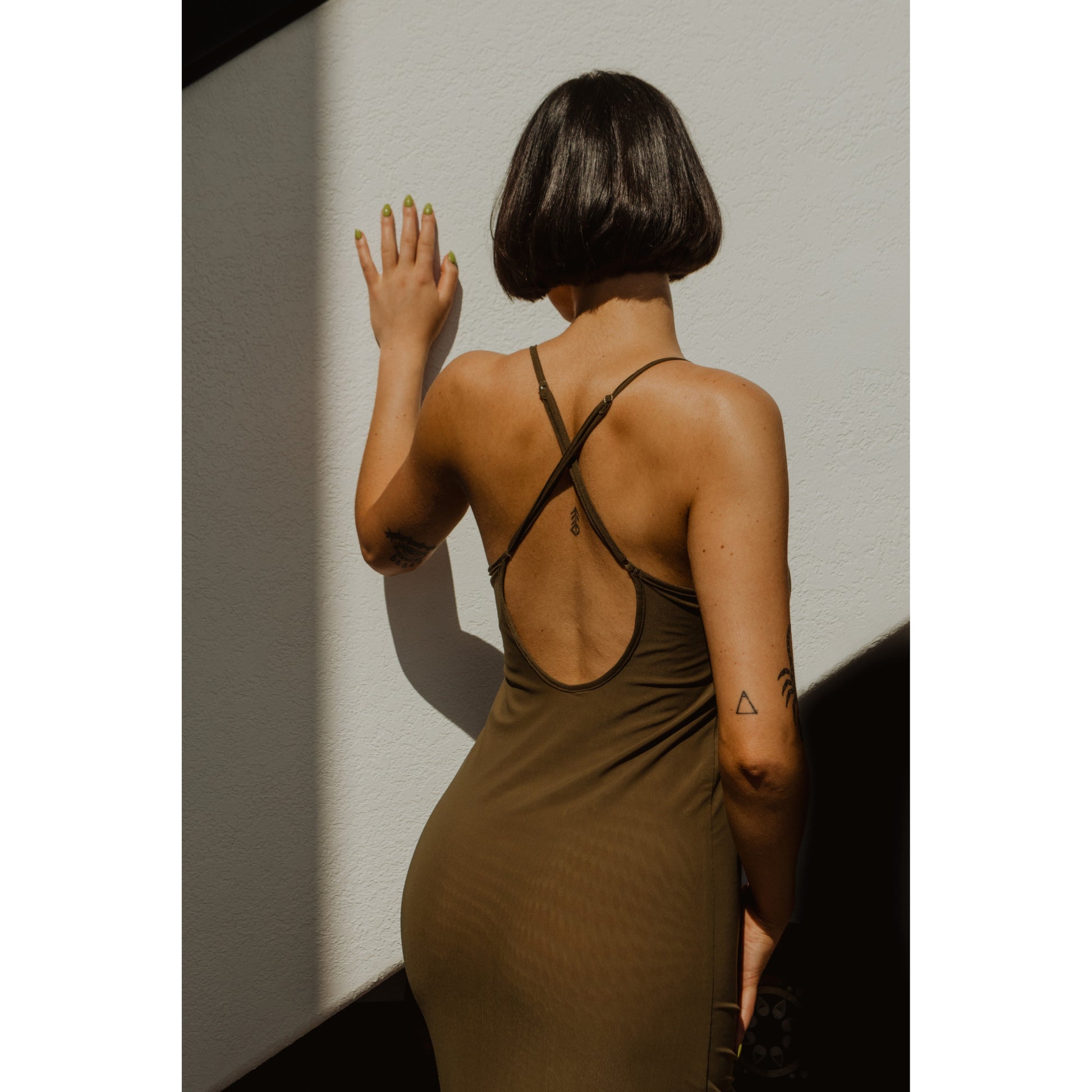 Maxi Slip Dress Set-Fluid-1000 Palms