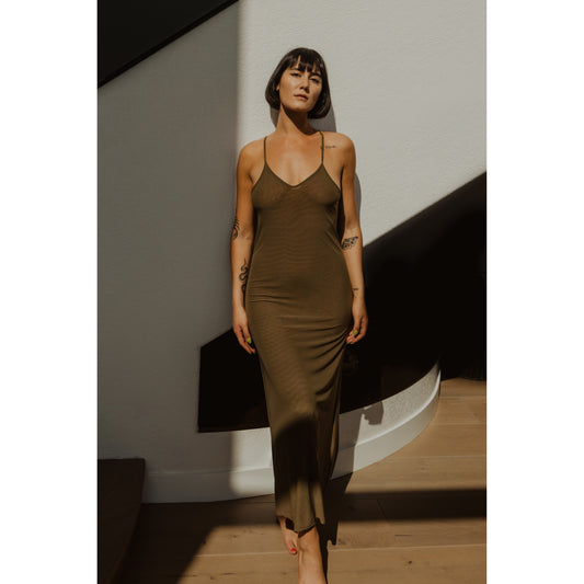 Maxi Slip Dress Set-Fluid-1000 Palms