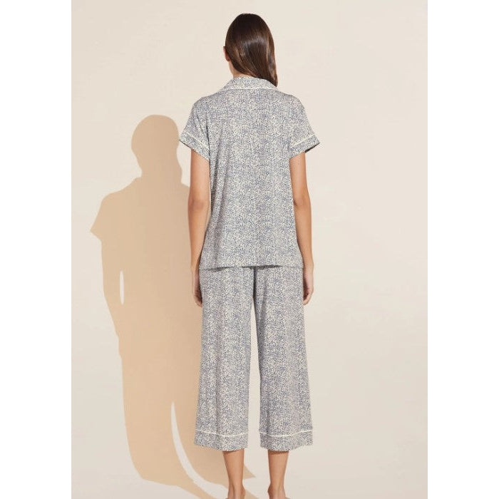 Gisele Printed Short Sleeve Cropped PJ Set-eberjey-1000 Palms