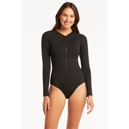 Essential Long Sleeve One Piece-Sealevel-1000 Palms