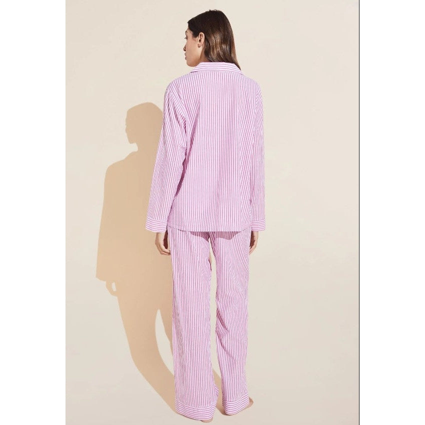 Organic Sandwashed Cotton Nautico Stripe Long PJ Set-eberjey-1000 Palms